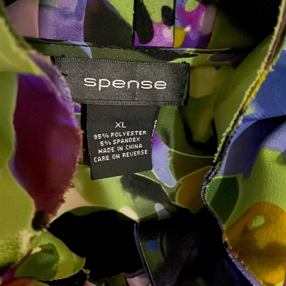 Spense sleeveless colorful purple /green dressy blouse size XL - Picture 3 of 6